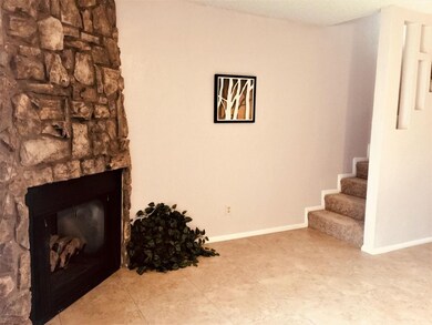 Gas Fireplace with Stone Accents
