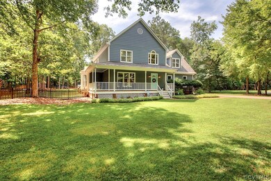 Sits on just under one acre.  Set back from the ro