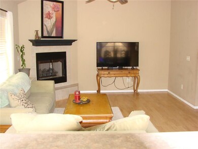 view from the kitchen into the living room