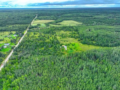 Aerial view of property and surrounding area featuring a forest