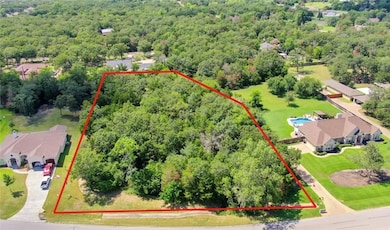 Aerial view of property's location with property p