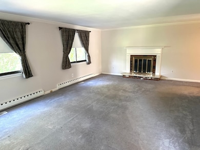 Living room with working fireplace!