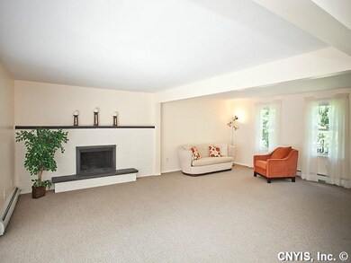 Family Room A large family room with wood burning 