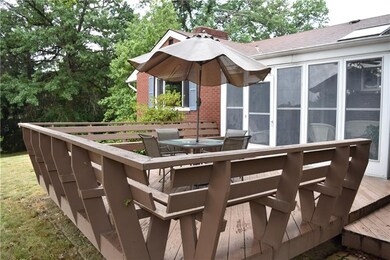 Backyard deck off of sunroom