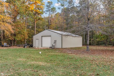 View of detached garage