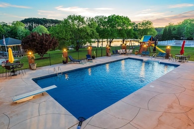 Pool at dusk