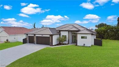 View of front of property with a front lawn and a