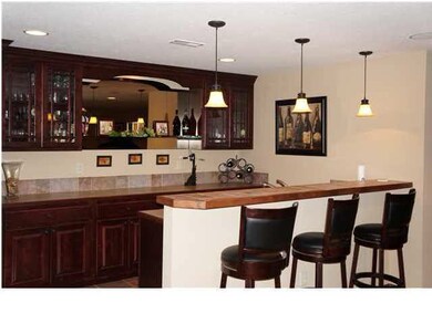 Over-sized wet bar in basement