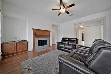 Living room with a fireplace
