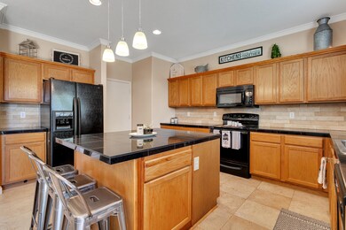 Roomy kitchen with island
