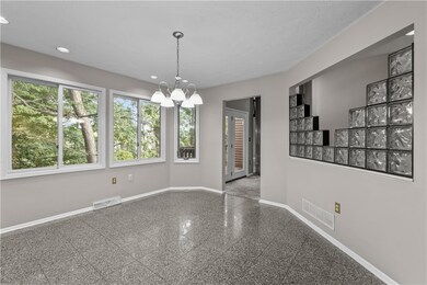 Dinning room with marble tile flooring!