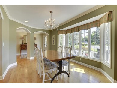 The formal dining is highlighted with sun filled s