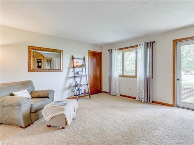 Large livingroom with pretty carpet and neutral colors.