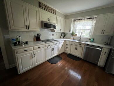 Kitchen has all new stainless appliances.