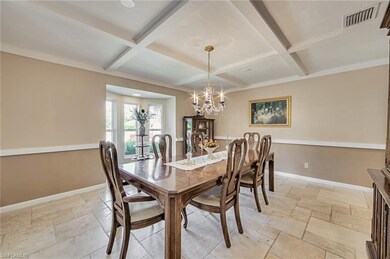 Formal dining room with bay window
