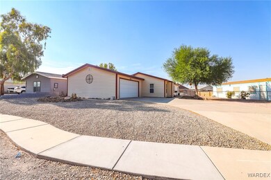 Single story home with a garage