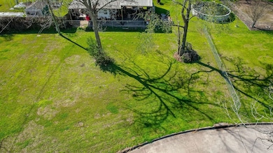 An aerial view of the vast lot.