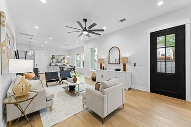Living room featuring light wood finished floors,