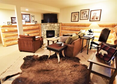 Lower level family room with propane fireplace.