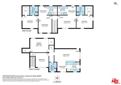 Ground level - 2BR/1BA - 2nd level - 2 1BR/1BA