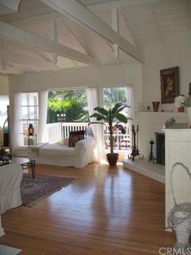 Living Room with Open Truss Ceiling