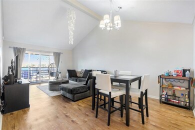 Living room with Cathedral Ceilins