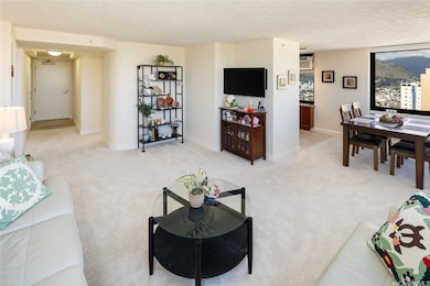 View of front entry to the left and dining room to the right.