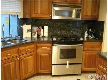 Stainless steel appliances in the kitchen
