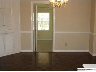 Dining room view into office
