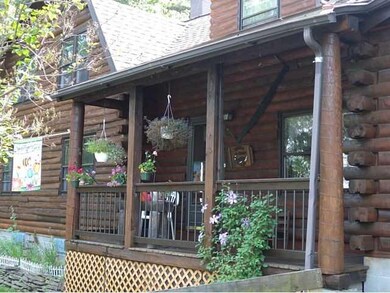 Exterior Front. This 6  x 17   covered porch on th