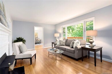 Bright living room with hardwoods