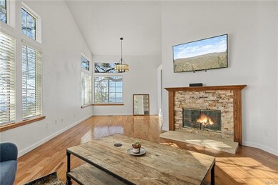 Living room with fireplace.
