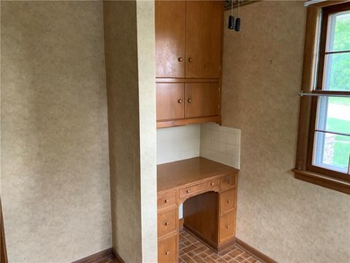 Built in desk in the kitchen area