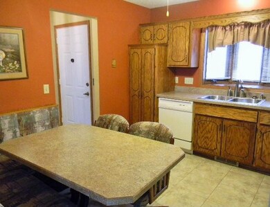 Large kitchen with bay window