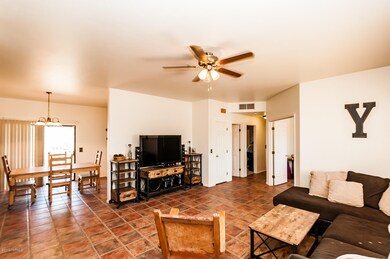 Living room and dining room