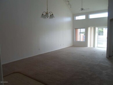 Living room with vaulted ceilings