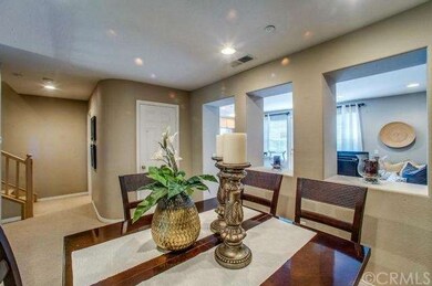 Dining room is steps away from the family room and