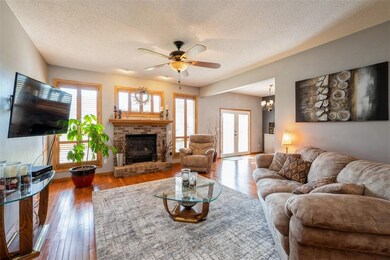 Living Room - Gas Fireplace and Plantation Shutter