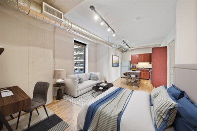 Virtually staged view of the entire living space w