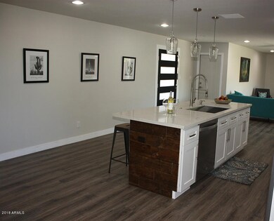 Kitchen and island