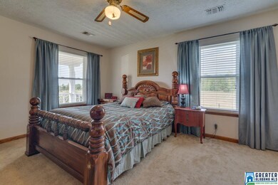 Large master bedroom with adjoining master bath, w