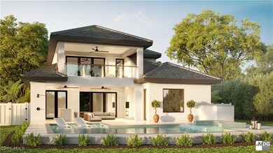 Back of house with outdoor lounge area, ceiling fa