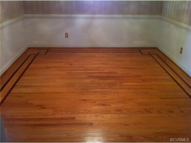 Dining room with cherry inlay floors