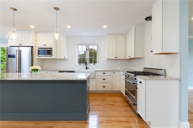 The newly updated kitchen has an open concept with