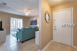 Front door to living room