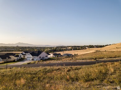 View of mountain background with nearby suburban area