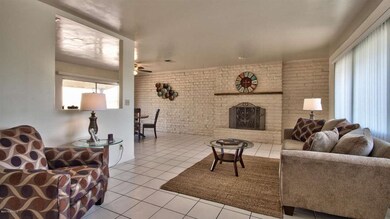 Looking into living room from entry