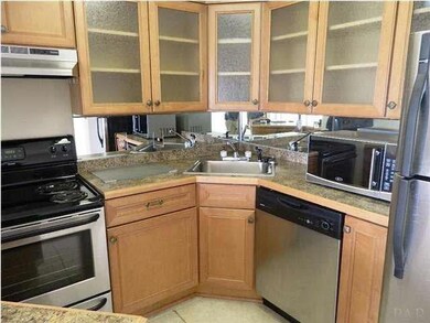 Kitchen has a modern feel