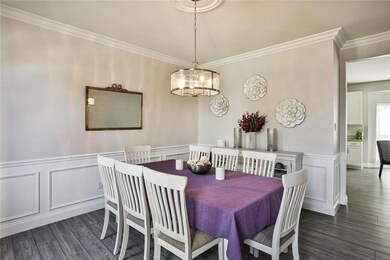dining room with wainscoting