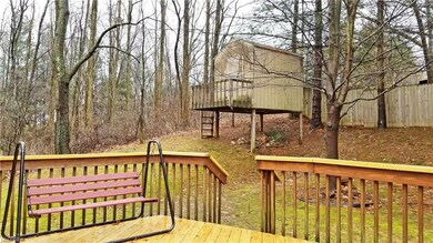 Off the dining room, there's a fenced deck - ideal